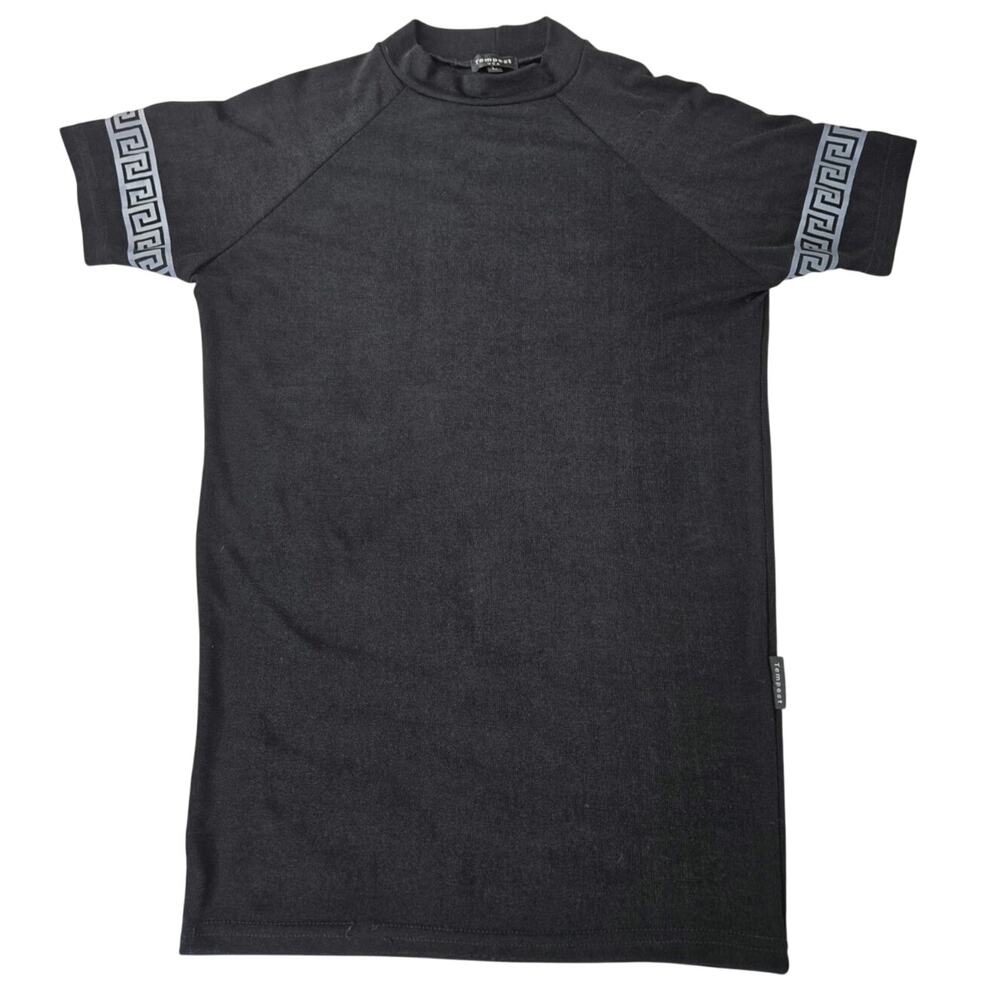 Tempest Vintage 00s stretch Versace look shirt short sleeve Large black white